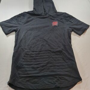 Caliber Denim CDMG Short Sleeve Hoodie Black Zipper Sides Men's Small‎ 100